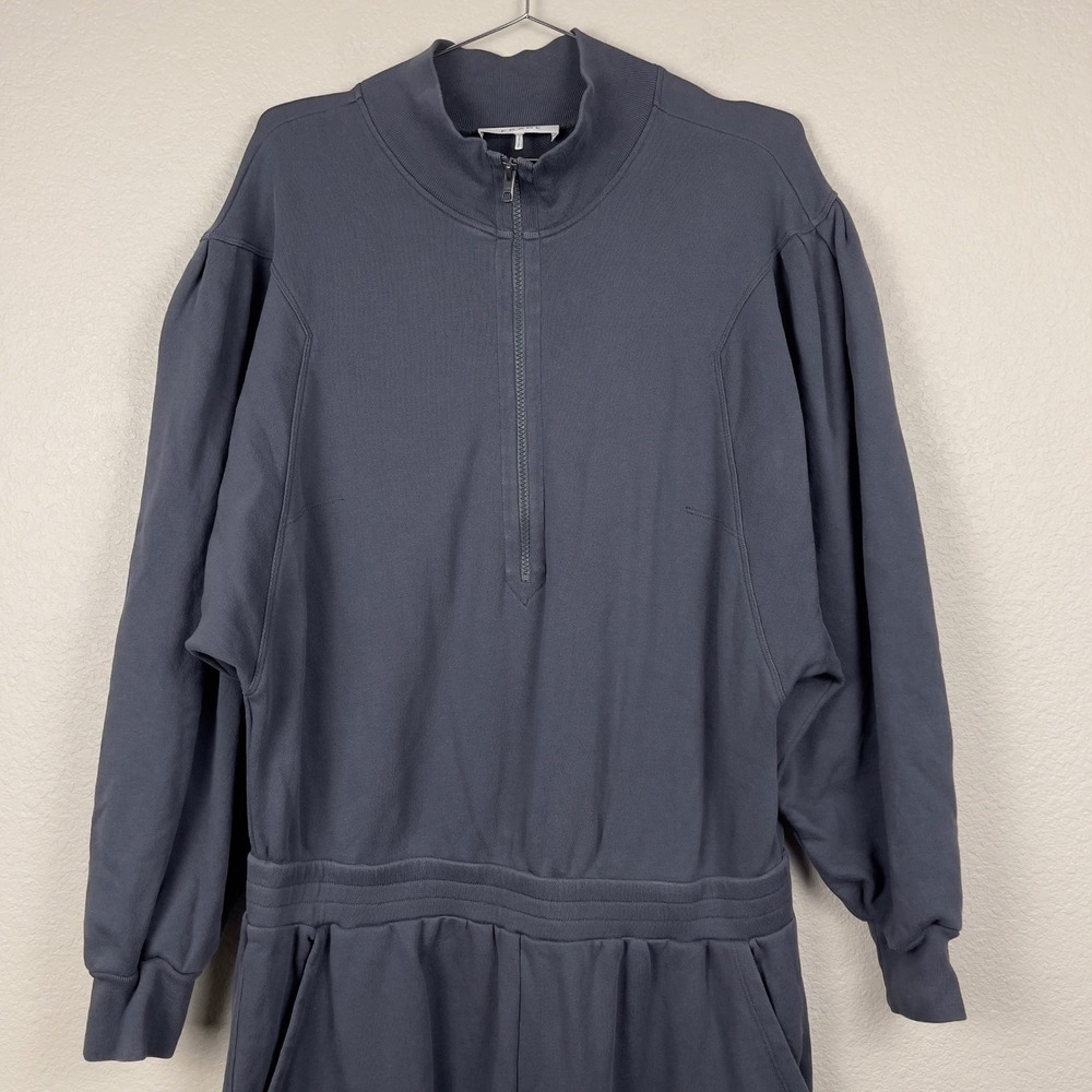 FRAME Easy Jumpsuit Faded Noir‎ Organic Pima Cotton French Terry XL - Picture 9 of 15